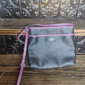 Coach File Bag Brown & Purple/Magenta